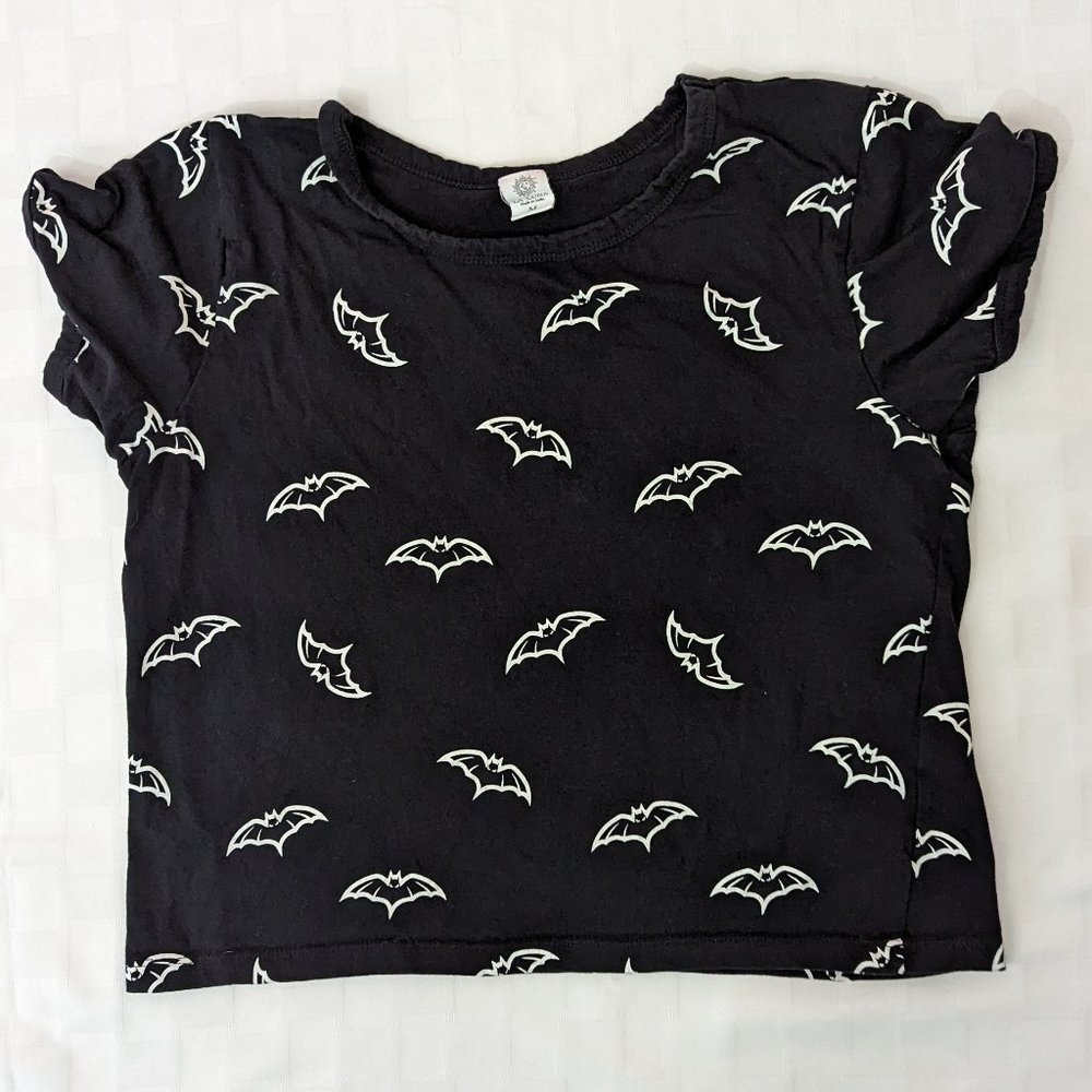 La Luna Bats Print Crop Top